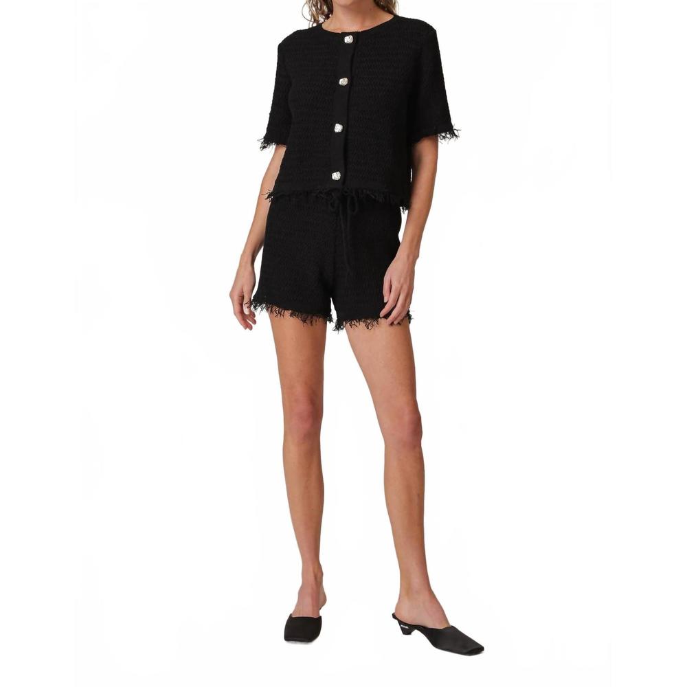 NEW LINE AND DOT sancia button down top in black